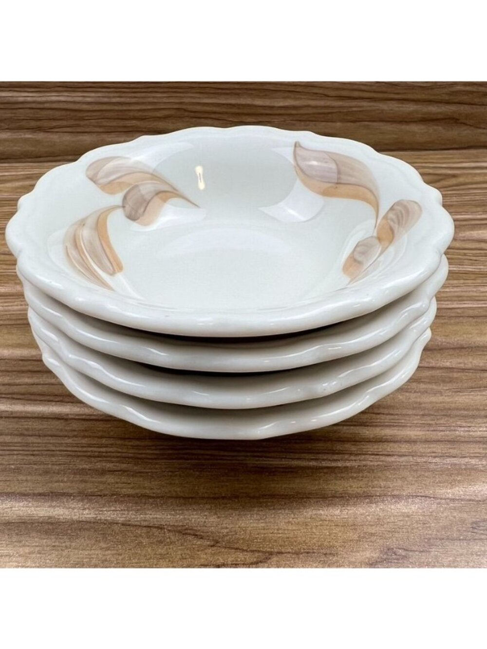 VTG Syracuse China 4 Berry Sauce Bowls Dish Restaurant Ware Autumn Leaves USA